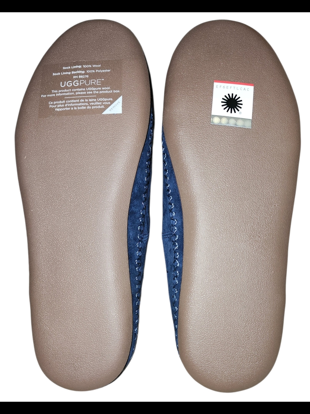 UGG Women’s Tamara Navy Suede Shearling Slip-Ons - Size 7 - Retail $125 - NIB - Picture 4 of 6